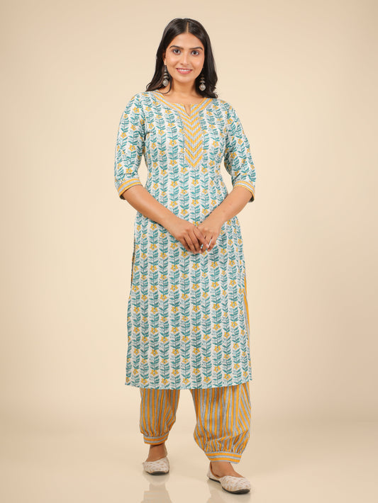 Women's Cotton White Straight Kurta