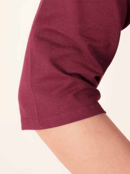 Women's Linen Purple Straight Kurta