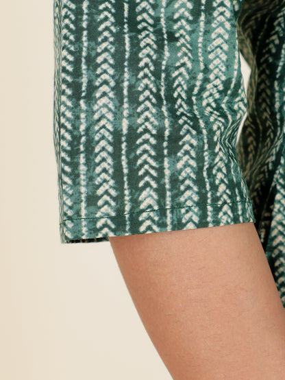 Women's Cotton Green Straight Kurta
