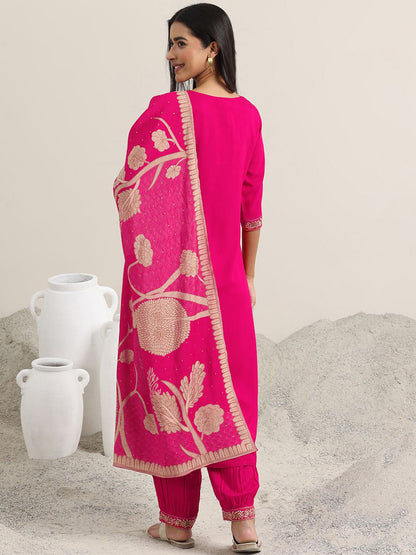 Women Ethnic Motifs Embroidered Kurta with Pyjama & Dupatta