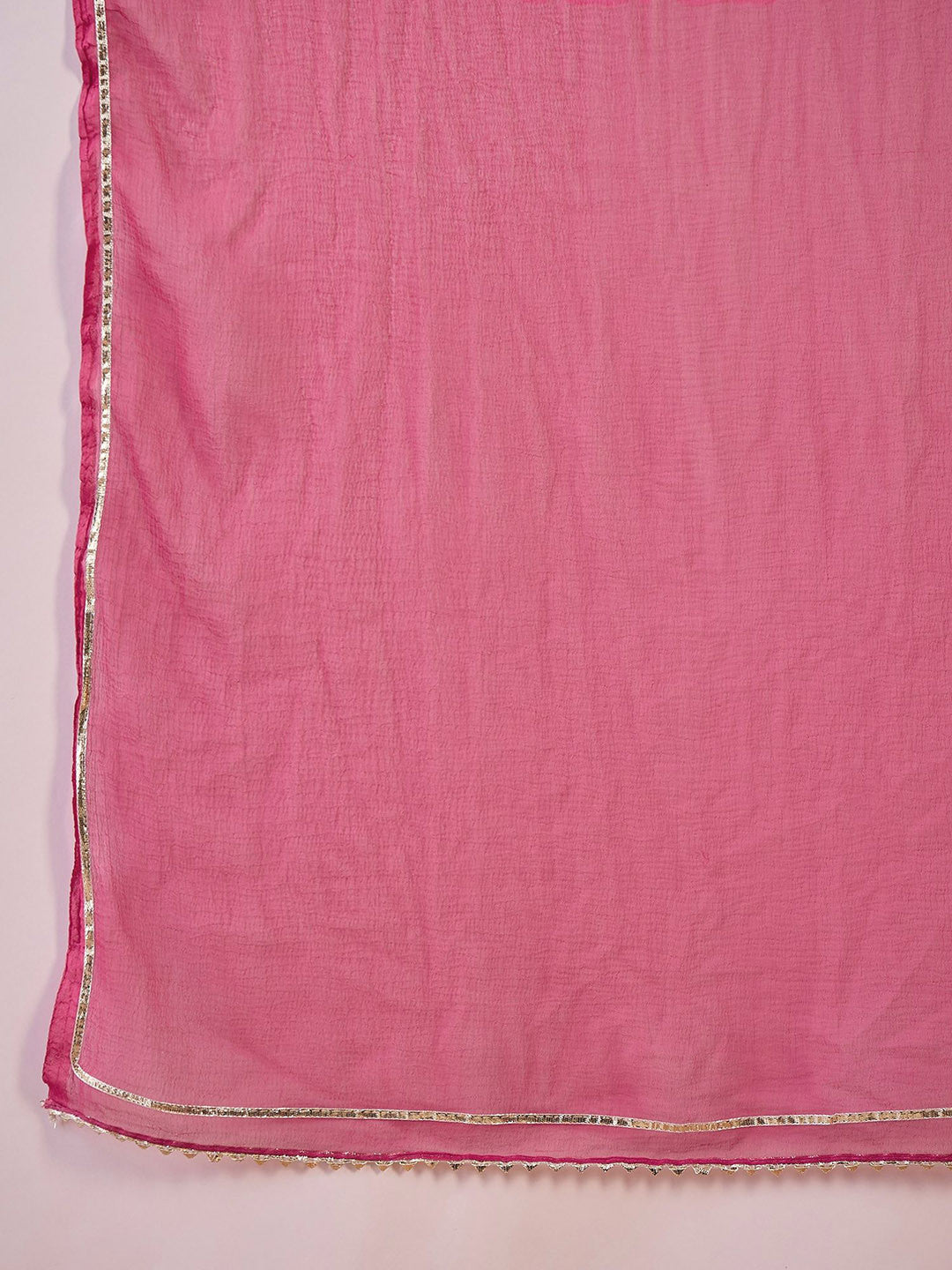 Pink Floral Embroidered Sleeveless Anarkali Kurti With Sharara And Dupatta