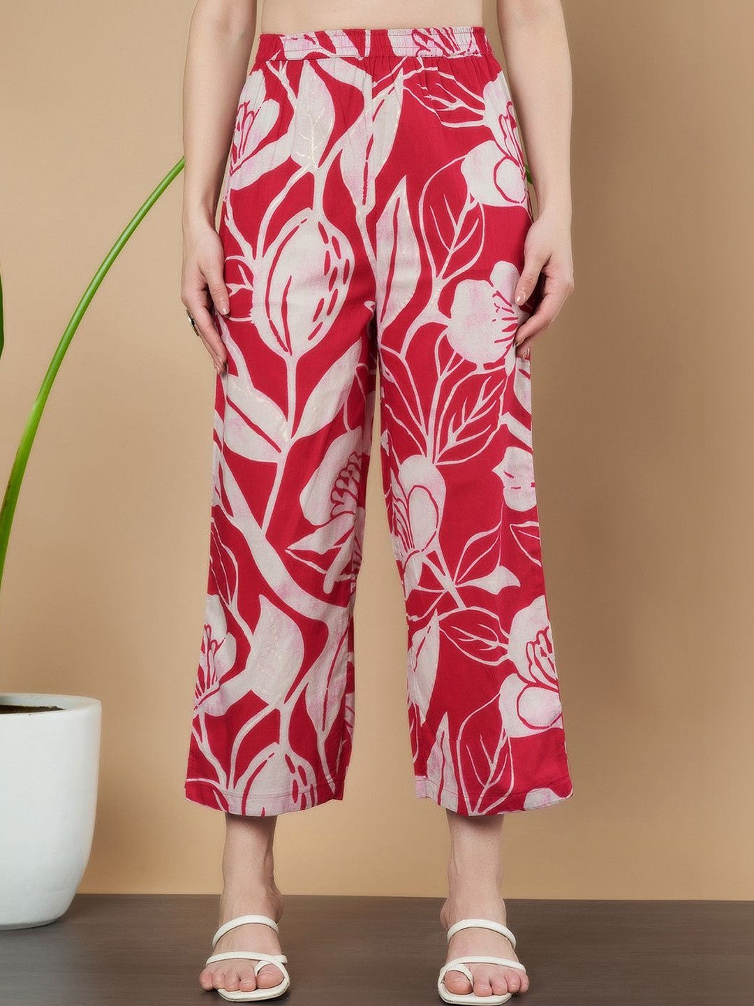 Women Floral Printed Regular Pure Cotton Kurta with Palazzos