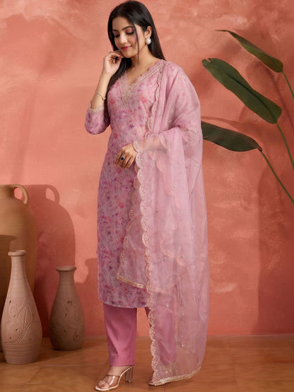 Embroidered Round Neck Kurta Sets