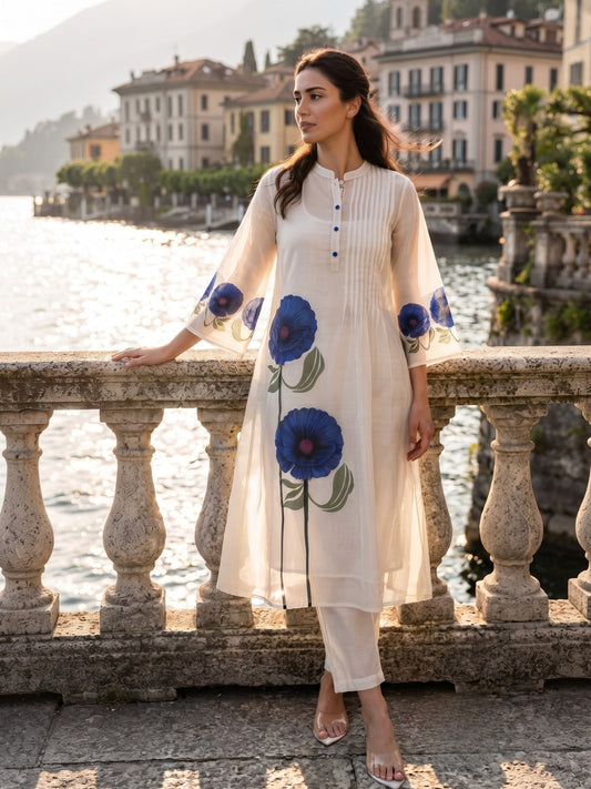 AutumnLane Tatva Groan Mul Cotton Kurta Pant Set