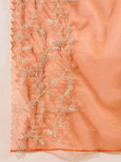 Dhiyona KL Embroidered Empire Thread Work Anarkali Kurta with Palazzos & Dupatta