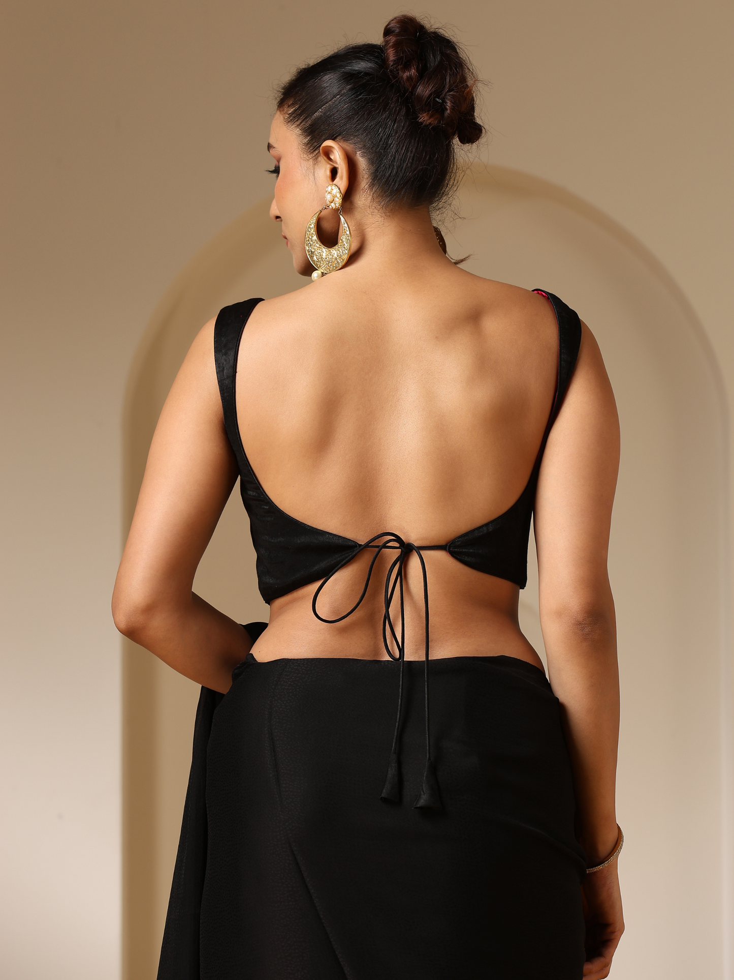 Dhiyona ST Little Black Blouse with Pink Lining