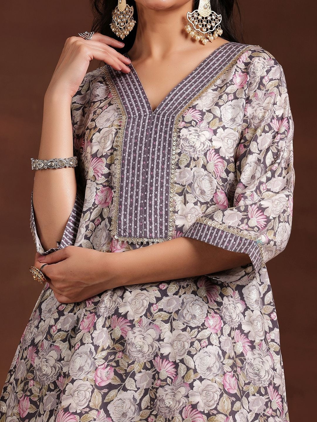 Women Floral Printed Regular Kurti with Dhoti Pants