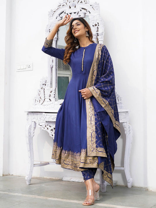 Dhiyona KL Women Floral Printed Regular Kurta with Palazzos & With Dupatta