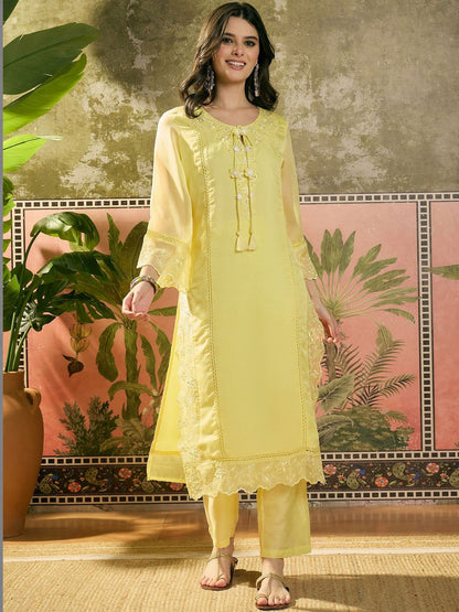 Embroidered Round Neck Kurta Sets