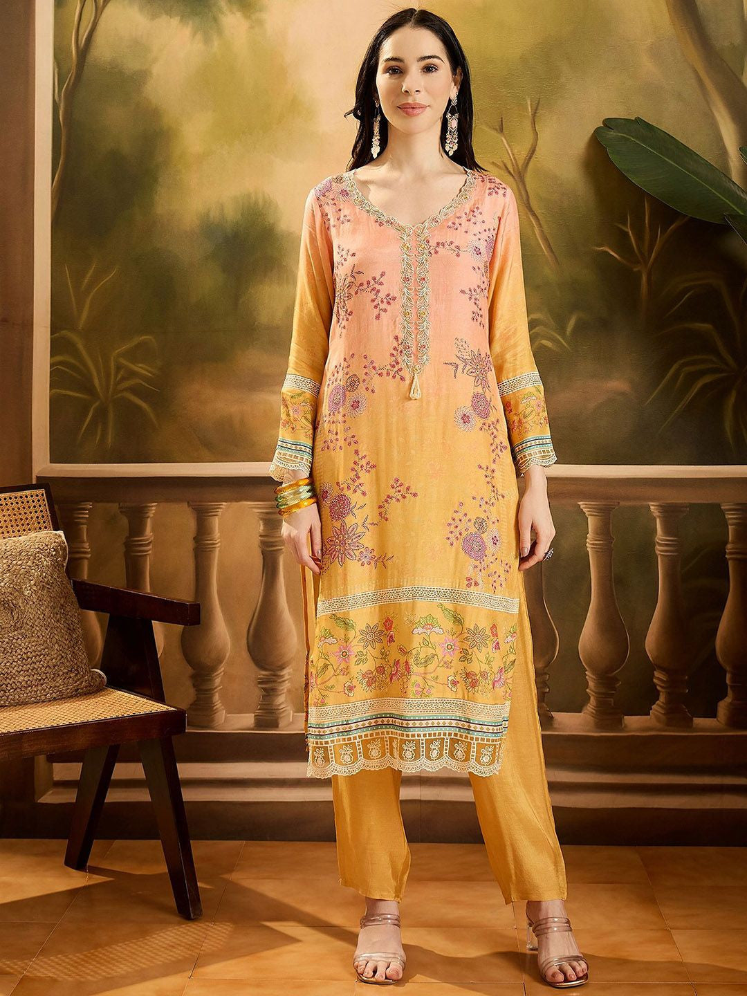 Women Embroidered Kurta Set