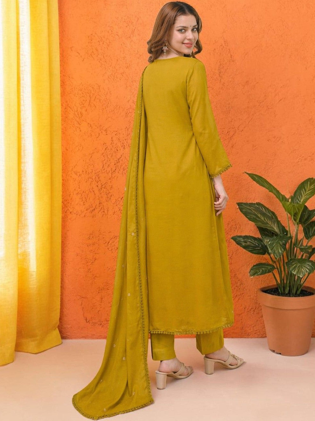 Embroidered V-Neck Kurta Sets