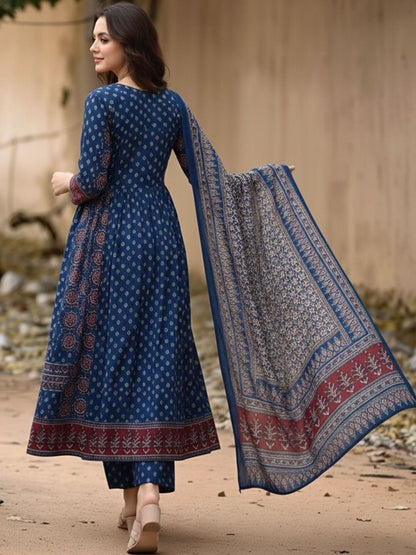 Dhiyona KL Women Ethnic Motifs Printed Regular Kurta with Palazzos & With Dupatta