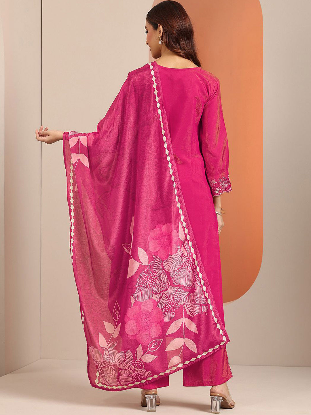 Women Floral Embroidered Regular Kurta with Trousers & Dupatta