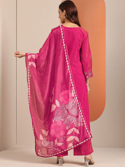 Women Floral Embroidered Regular Kurta with Trousers & Dupatta