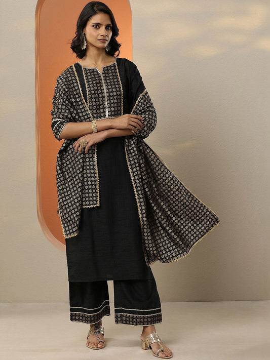 Women Ethnic Motifs Yoke Design Regular Kurta with Trousers & With Dupatta