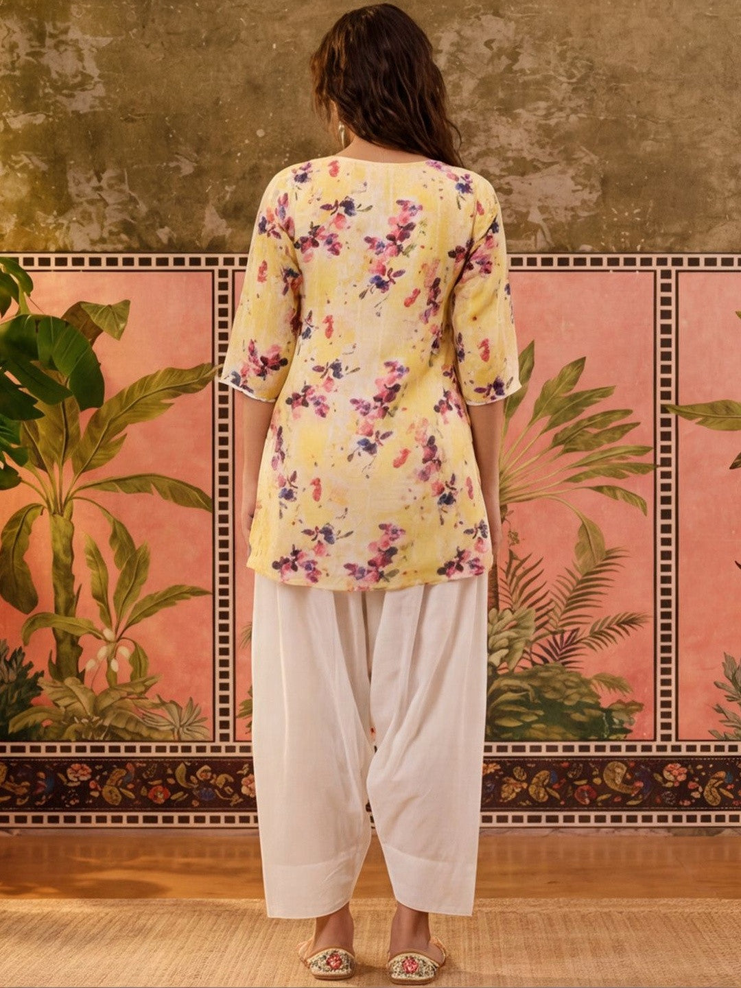 Women Cotton Printed Straight Farshi Salwar Suit Set