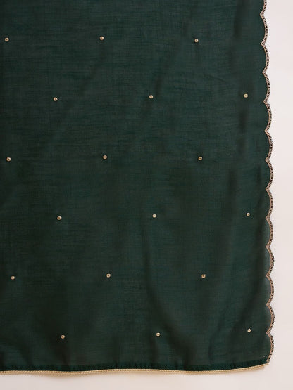 Dhiyona CH Women Ethnic Motifs Embroidered Panelled Gotta Patti Kurta with Trousers & With Dupatta