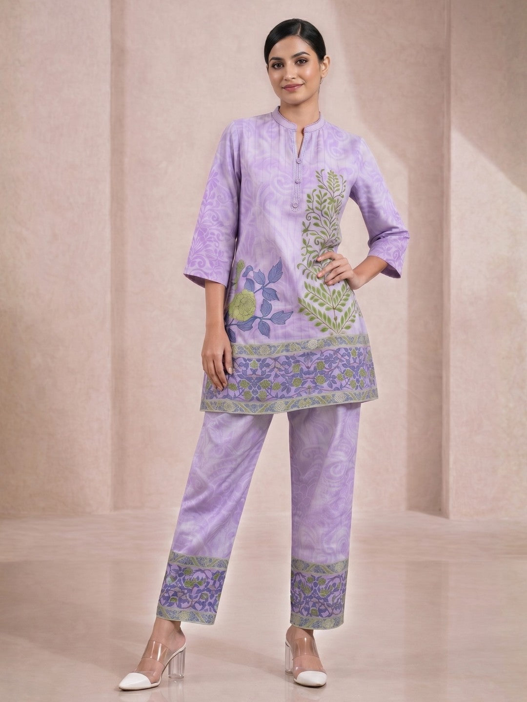 Shanti Lavender Printed Co-ord Set