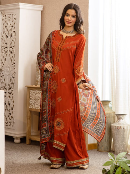 Karen cadmium embroidery cotton suit set