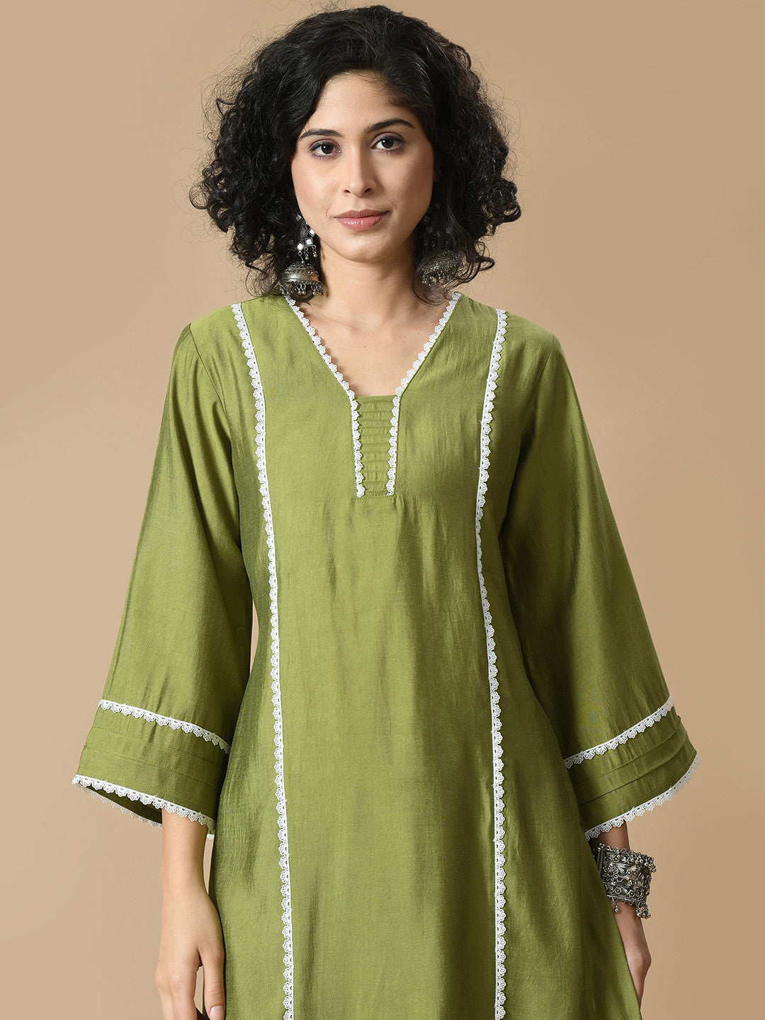 V-Neck Kurta with Palazzos