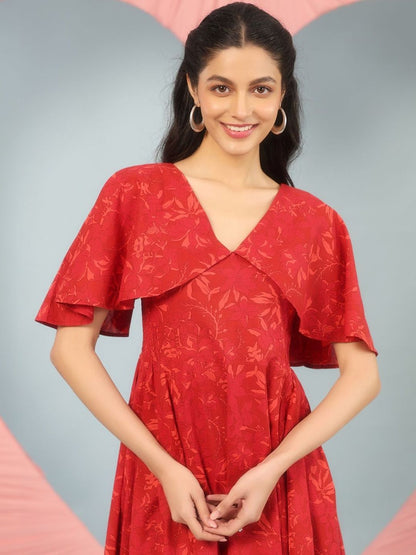 Dhiyona AY Women's Printed Cotton Fit & Flared Maxi Ethnic Dresses