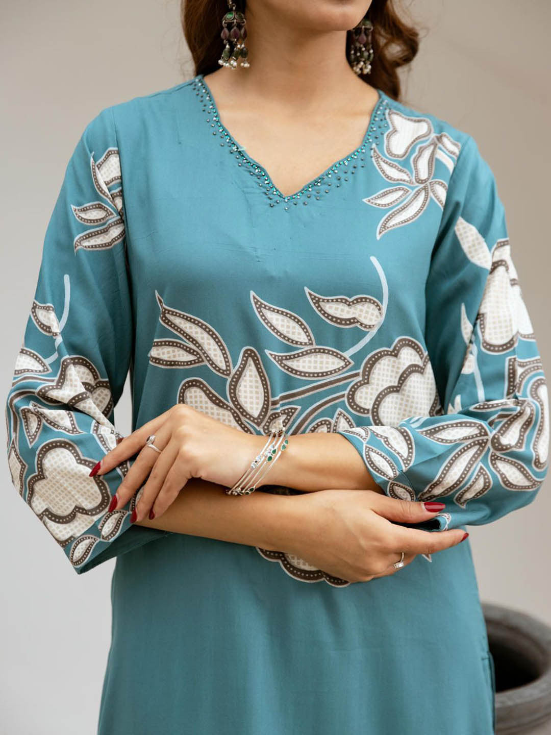 Women Floral Printed Kurta with Palazzo