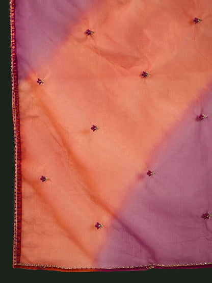Floral Embroidered Zari A Line Kurta With Trousers