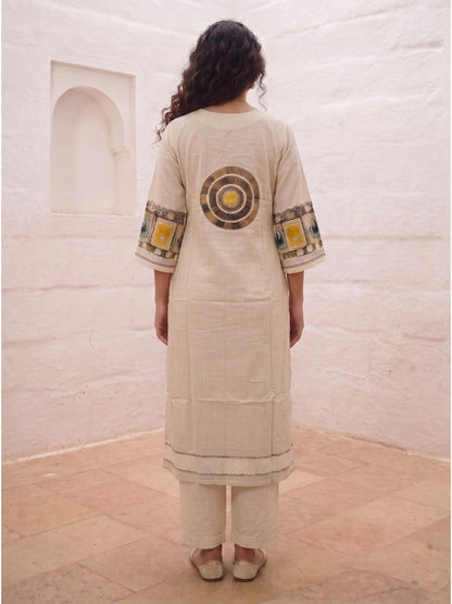 Virosh Pearl cotton kurta pant set