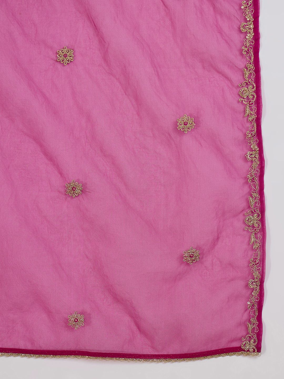 Dhiyona SN Embroidered Sequinned Vichitra Kurta With Palazzo And Dupatta