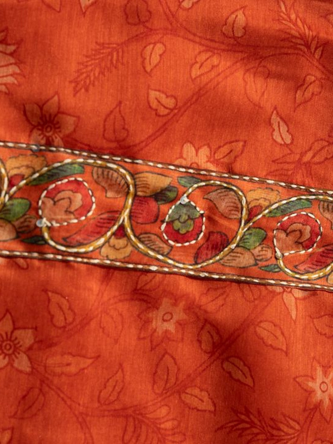 Floral Printed Round Neck Straight Kurta & Trousers With Dupattta