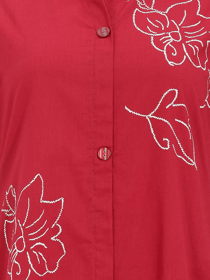 Floral Printed Regular Pure Cotton Kurta with Pyjamas