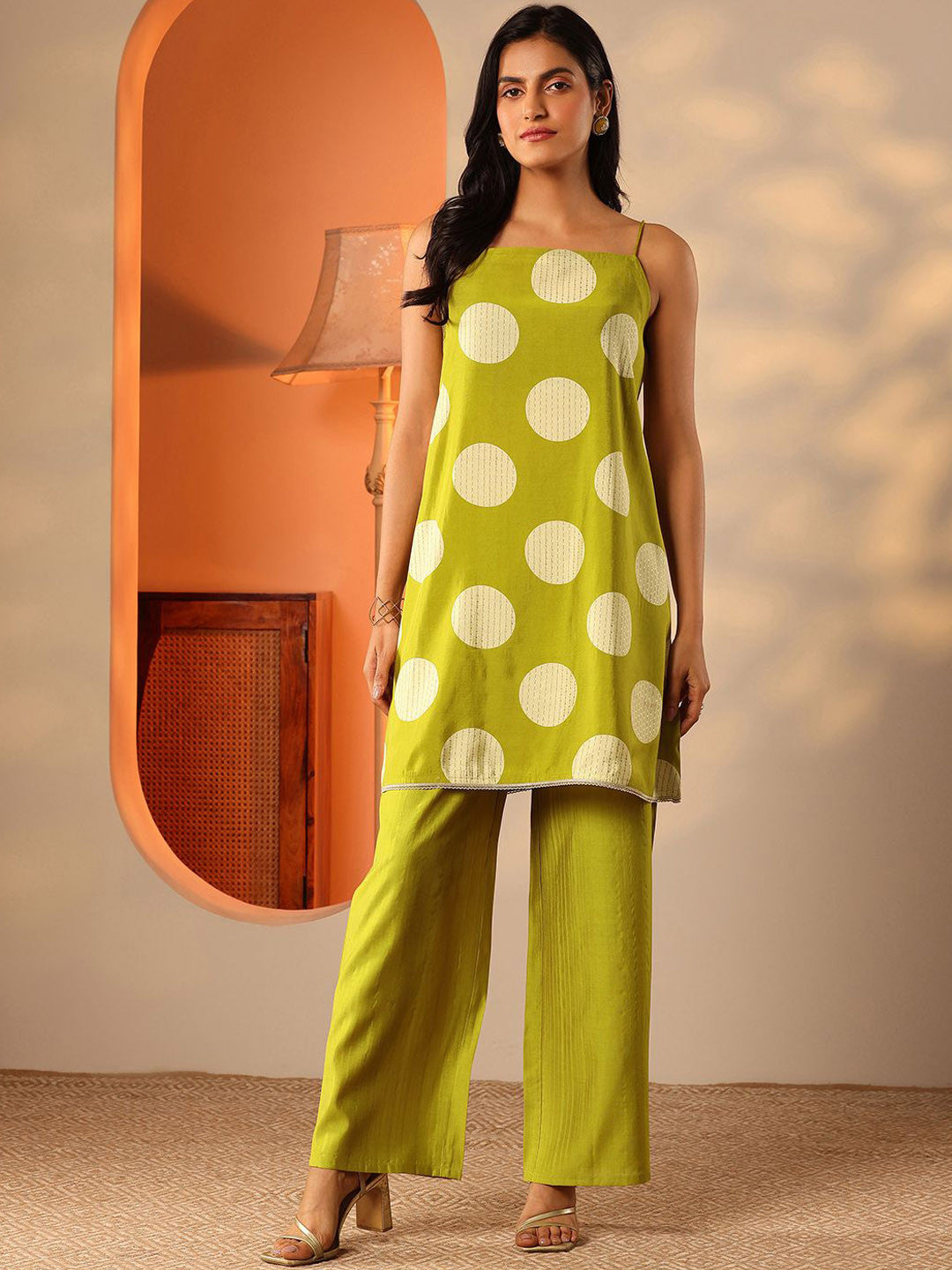 Women Geometric Printed A-Line Kurta with Palazzos