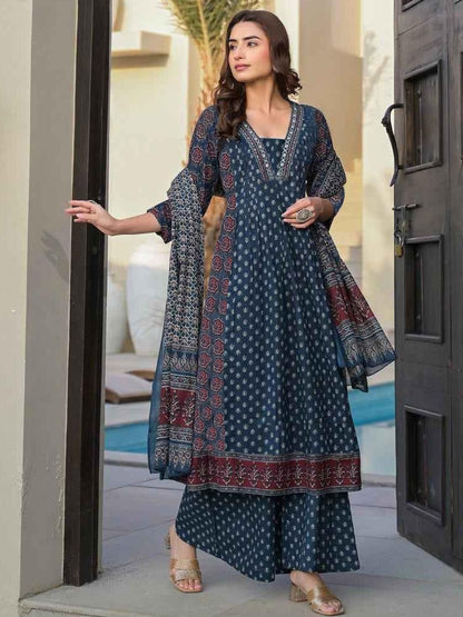 Dhiyona KL Women Blue Kurta Sets