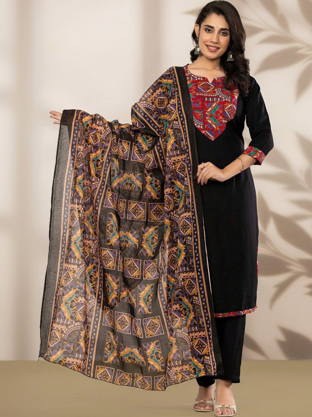 Women Ethnic Motifs Printed Regular Pure Cotton Kurta with Trousers & With Dupatta