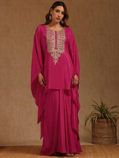 Dhiyona SO Women's Women Ethnic Motifs Embroidered Kaftan Kurta with Skirt