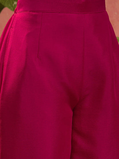 Embroidered V-Neck Kurta & Palazzos