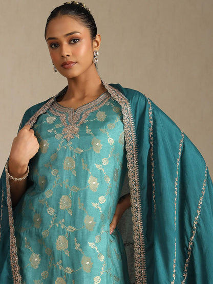 Dhiyona SO Women's Women Embroidered Kurta with Palazzos & Dupatta