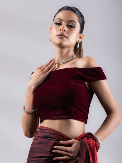 Dhiyona ST Sangria Velvet Blouse