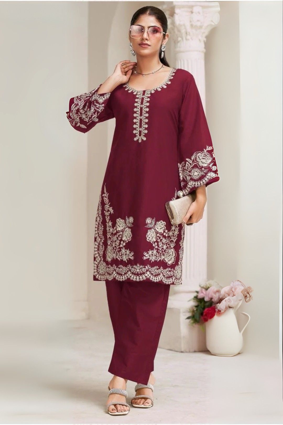 Akon jam embroidery co-ord set