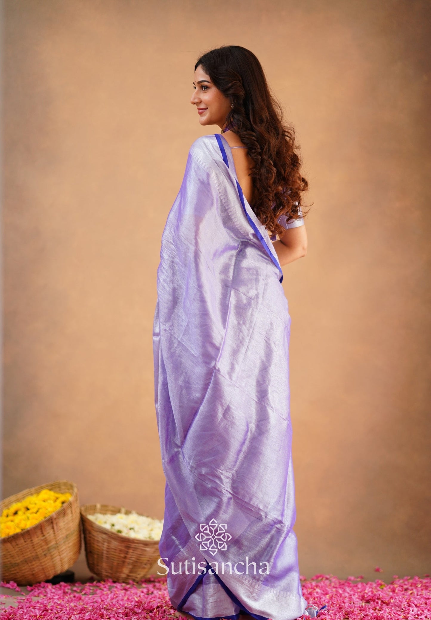 Dhiyona SS Sutisancha Lavender Handloom Cotton Tissue Saree