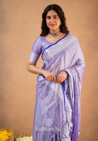 Dhiyona SS Sutisancha Lavender Handloom Cotton Tissue Saree