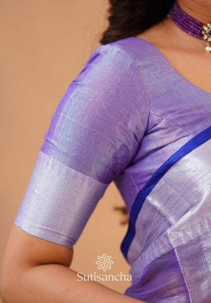 Dhiyona SS Sutisancha Lavender Handloom Cotton Tissue Saree