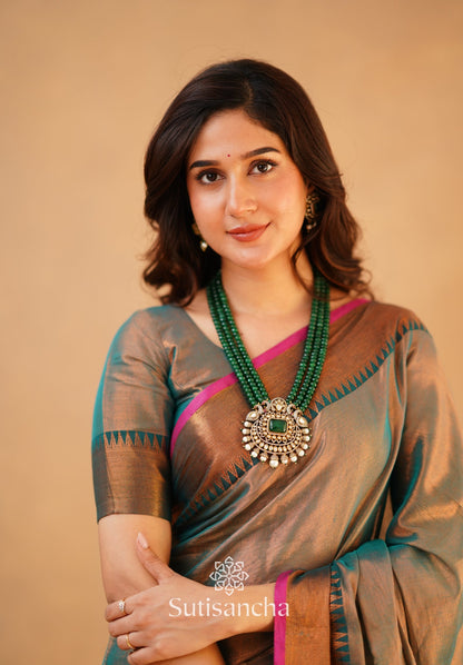 Dhiyona SS Sutisancha Rama Green Handloom Cotton Tissue Saree