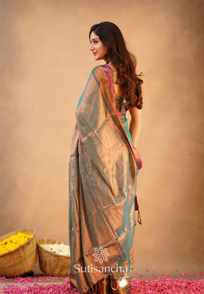 Dhiyona SS Sutisancha Rama Green Handloom Cotton Tissue Saree