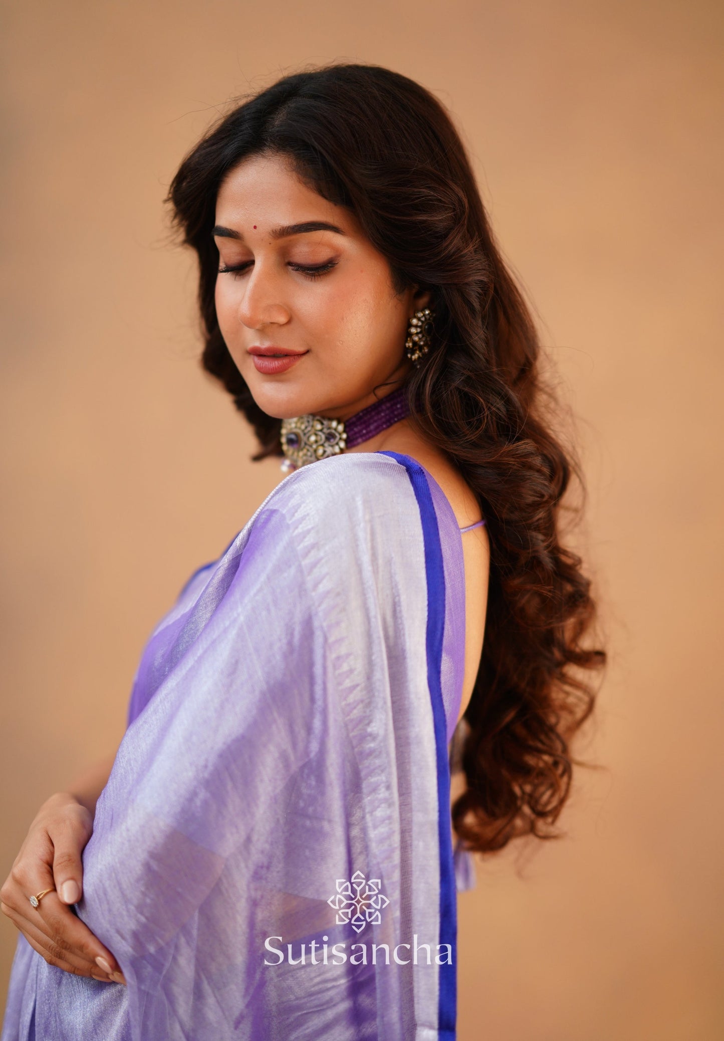 Dhiyona SS Sutisancha Lavender Handloom Cotton Tissue Saree