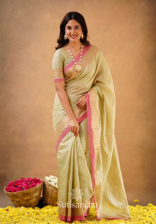 Dhiyona SS Sutisancha Handloom Cotton Designer Tissue Saree