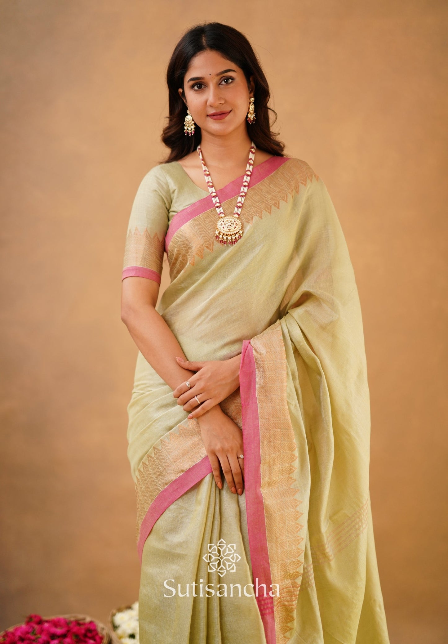 Dhiyona SS Sutisancha Handloom Cotton Designer Tissue Saree