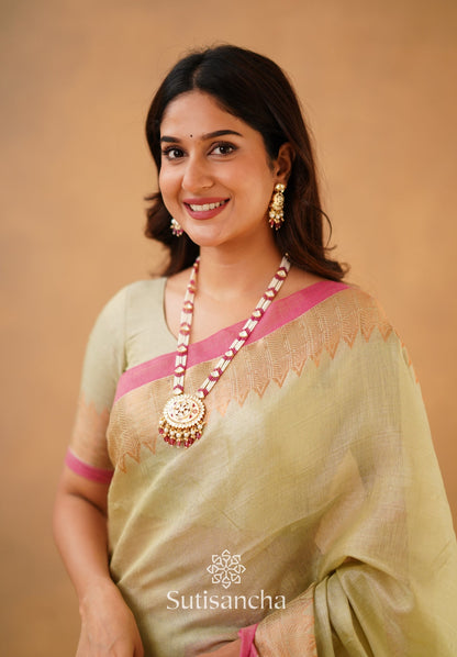 Dhiyona SS Sutisancha Handloom Cotton Designer Tissue Saree