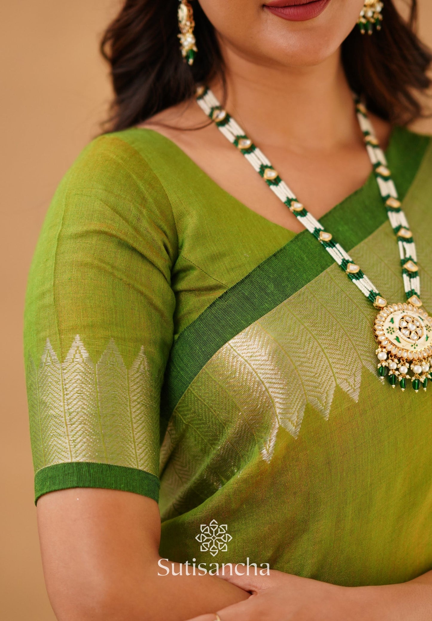 Dhiyona SS Sutisancha Parrot Handloom Cotton Designer Tissue Saree