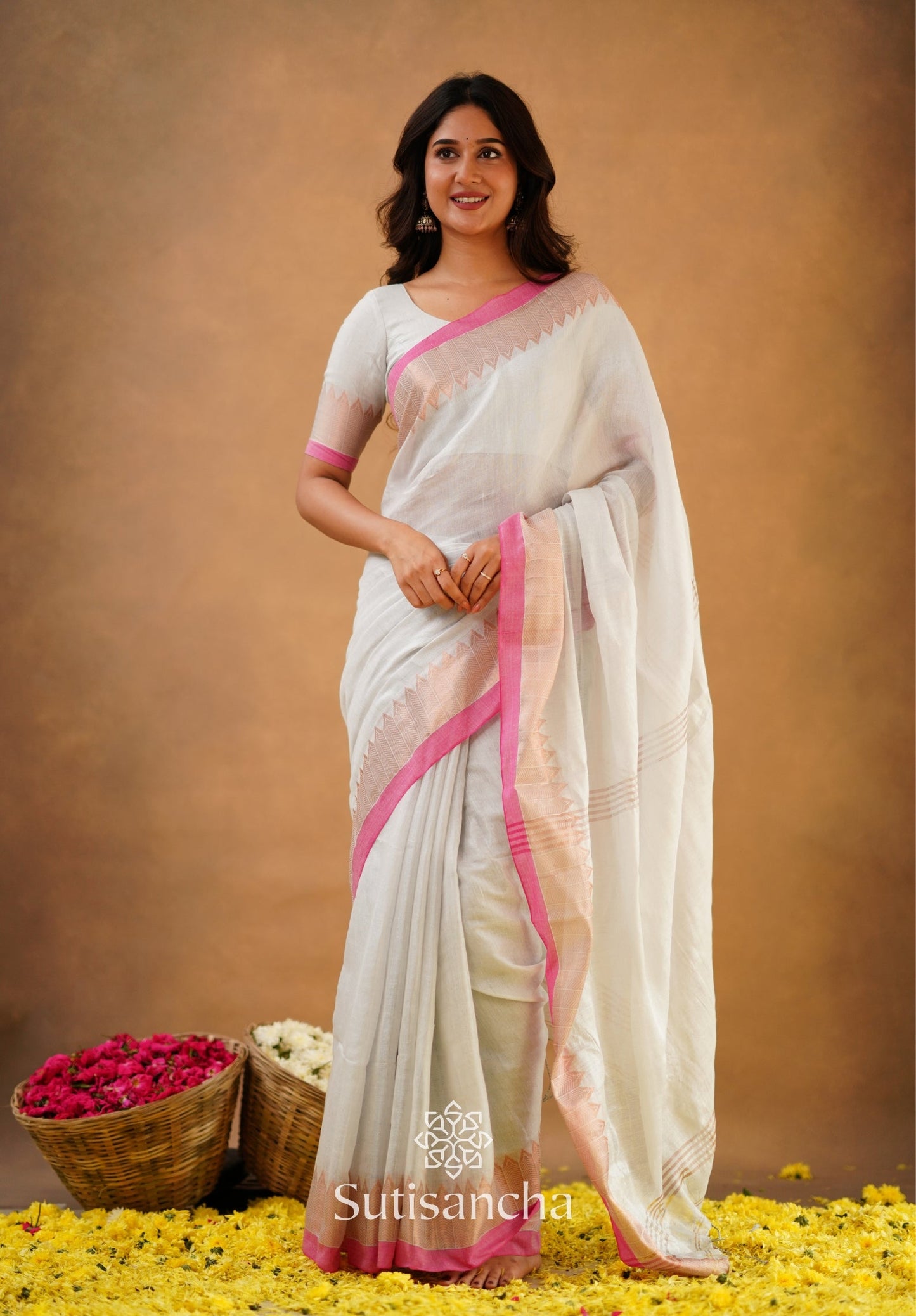 Dhiyona SS Sutisancha Handloom Cotton Designer Tissue Saree